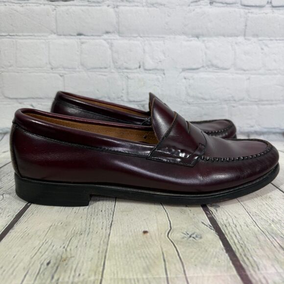 G.H. Bass & Co Weejuns Wilton Penny Loafers Mens Size 10 D Burgundy Career Shoes - Picture 1 of 12